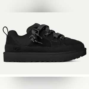 UGG Woman's Lo Lowmel All-Black Sneakers Size 8